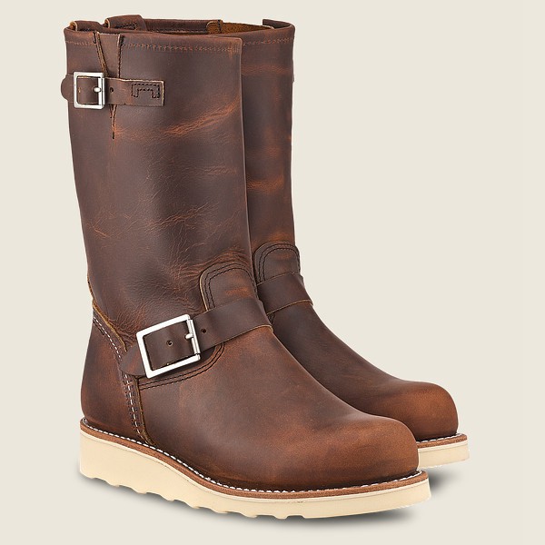 Red Wing Heritage Boots Classic Engineer - Tall Rough & Tough Læder - Mørke Brune - Dame 1362-HRSCQ